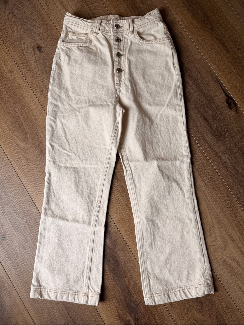 Sézane High-Waisted Button-Fly Jeans size 36